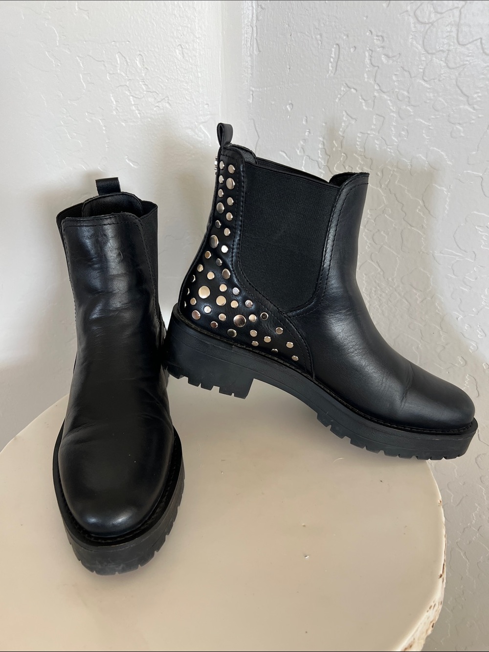 Sam Edelman Black Studded Jalyn Boot - Women's Leather Ankle Boot